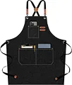 No neck pains with our cross back straps which can adjustable M to XXL, allows you to customize its size and enjoy the perfect, most comfortable fit
Apron handcrafted from 100% soft cotton, no smell, Exquisite hardware buckle.